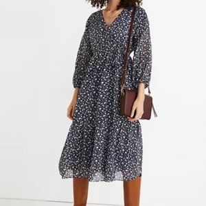 Madewell Tie-Waist Midi Dress in Harvest Vine